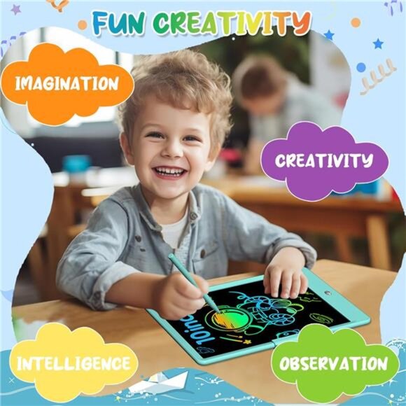 LCD Writing Tablet for Kids 10 Inch Colorful Toddler Doodle Board Drawing Tablet - Picture 3 of 7
